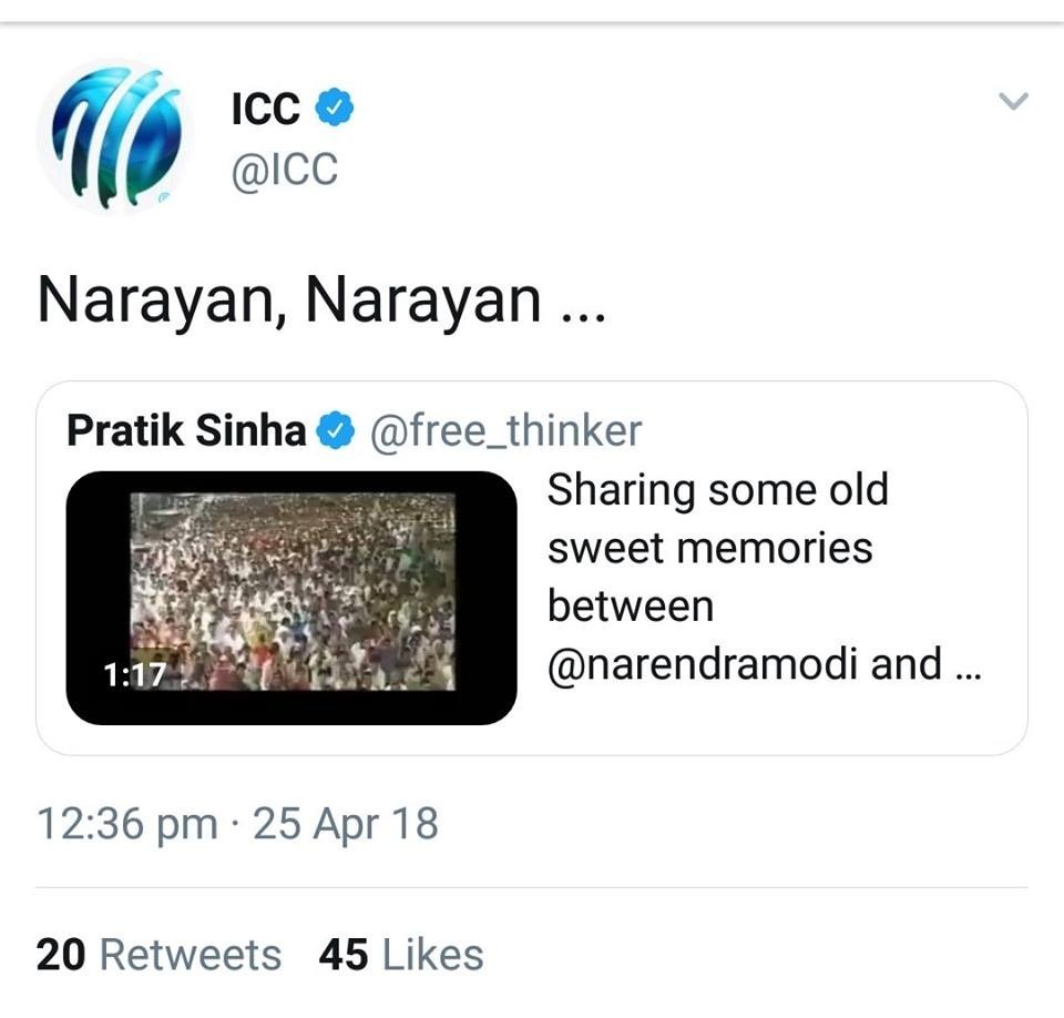 ICC runs itself out after tweet on rape convict Asaram Bapu  ICC runs itself out after tweet on rape convict Asaram Bapu