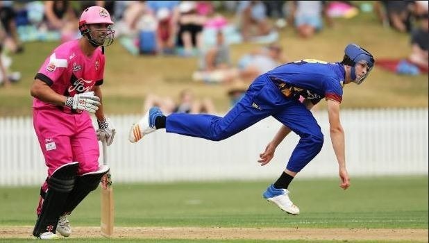 For first time ever, cricket sees a helmet-wearing bowler For first time ever, cricket sees a helmet-wearing bowler